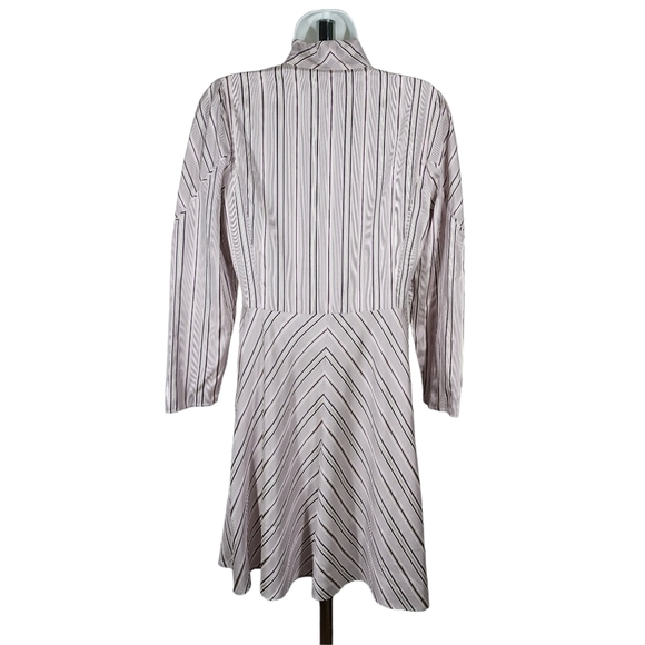 TAILORED REBECCA TAYLOR JUNIPER SILK BLEND NECKTIE STRIPED DRESS - Picture 4 of 12